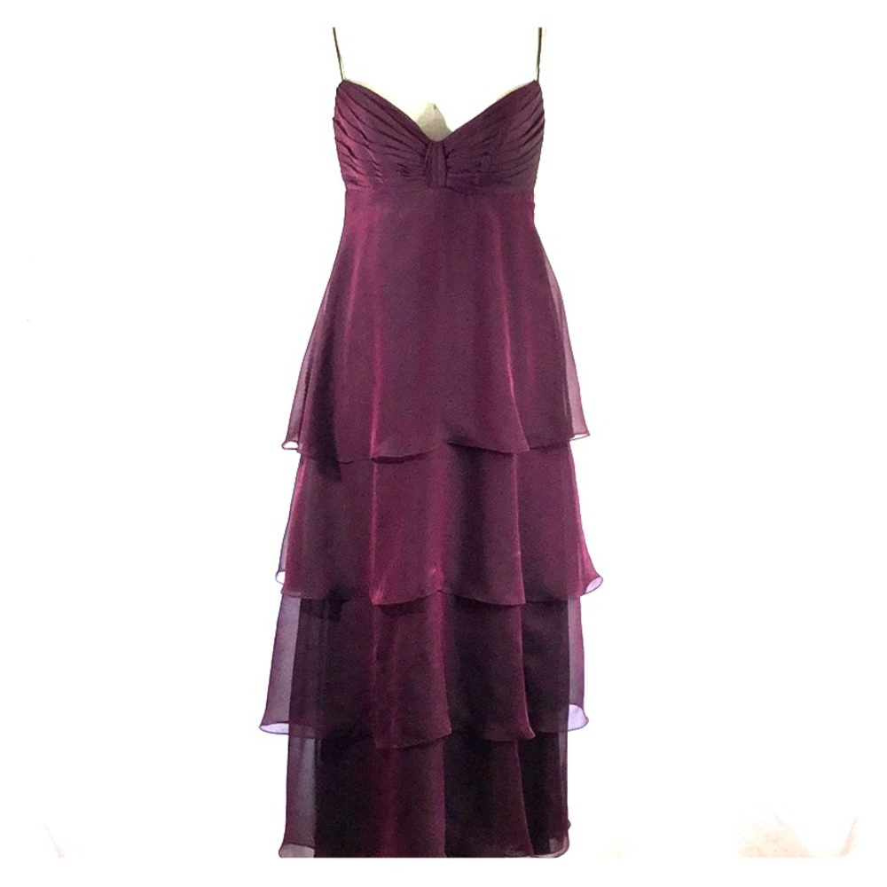 Silk empire 4 tired Aline gown with beaded stole